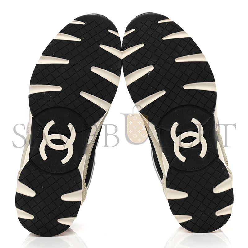 CHANEL SNEAKERS CALFSKIN, MESH & SUEDE CALFSKIN IVORY, BLACK & BEIGE G39066 Y55828 K4292 CHANEL SNEAKERS CALFSKIN, MESH & SUEDE CALFSKIN IVORY, BLACK & BEIGE G39066 Y55828 K4292